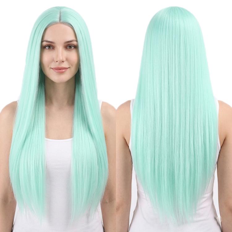 Parrucca lunga e liscia da cosplay, versatile, con riga centrale, 80 cm., Black, White, Silver, Light Gold, Red, Dark Brown, Light Brown, Purple, Royal Blue, Claret, Orange, Mint Green, Gray, Light Purple, Sky Blue, Linen, Gold, Smoky Pink, Blue-black ...