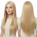 Parrucca lunga e liscia da cosplay, versatile, con riga centrale, 80 cm., Black, White, Silver, Light Gold, Red, Dark Brown, Light Brown, Purple, Royal Blue, Claret, Orange, Mint Green, Gray, Light Purple, Sky Blue, Linen, Gold, Smoky Pink, Blue-black ...