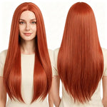 Parrucca lunga e liscia da cosplay, versatile, con riga centrale, 80 cm., Black, White, Silver, Light Gold, Red, Dark Brown, Light Brown, Purple, Royal Blue, Claret, Orange, Mint Green, Gray, Light Purple, Sky Blue, Linen, Gold, Smoky Pink, Blue-black ...