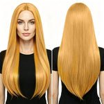 Parrucca lunga e liscia da cosplay, versatile, con riga centrale, 80 cm., Black, White, Silver, Light Gold, Red, Dark Brown, Light Brown, Purple, Royal Blue, Claret, Orange, Mint Green, Gray, Light Purple, Sky Blue, Linen, Gold, Smoky Pink, Blue-black ...