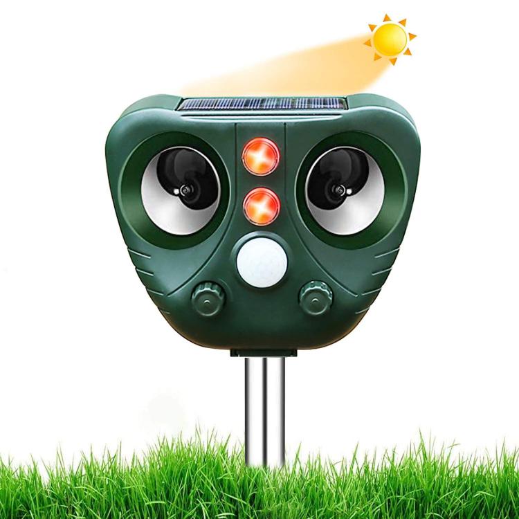 Repellente per animali a ultrasuoni, impermeabile, a energia solare, a cinque velocità e modulazione di frequenza, per esterni., 703