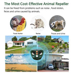 Repellente per animali a ultrasuoni, impermeabile, a energia solare, a cinque velocità e modulazione di frequenza, per esterni., 703