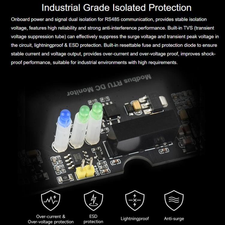 Modulo monitoraggio 4 canali DC 16 bit Modbus RTU