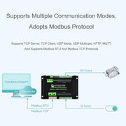 Modulo industriale Ethernet digitale a 8 canali con ingresso/uscita, protocollo Modbus RTU/TCP, supporto alimentazione PoE., 33917