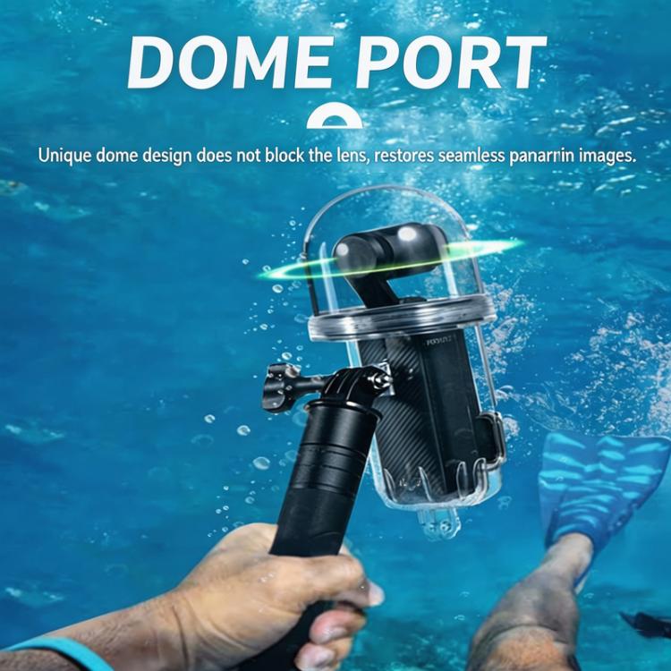 Custodia impermeabile per DJI Osmo Pocket 4, resistente fino a 60 m/196 piedi, con visuale panoramica a 540 gradi e accessori subacquei per surf e snorkeling.