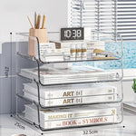 Scaffale portadocumenti impilabile in acrilico da scrivania, libreria di grande capacità per camera da letto e soggiorno, Widened 1 Layer, Widened 2 Layer, Widened 3 Layer, Widened 4 Layer, Widened 5 Layer, Extended 1 Layer, Extended 2 Layer           ...
