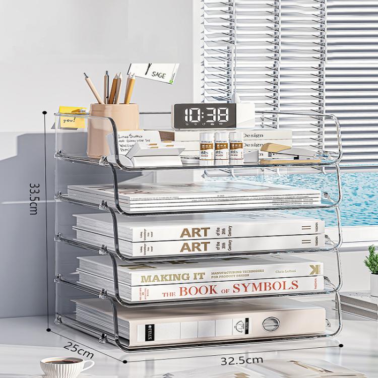 Scaffale portadocumenti impilabile in acrilico da scrivania, libreria di grande capacità per camera da letto e soggiorno, Widened 1 Layer, Widened 2 Layer, Widened 3 Layer, Widened 4 Layer, Widened 5 Layer, Extended 1 Layer, Extended 2 Layer           ...