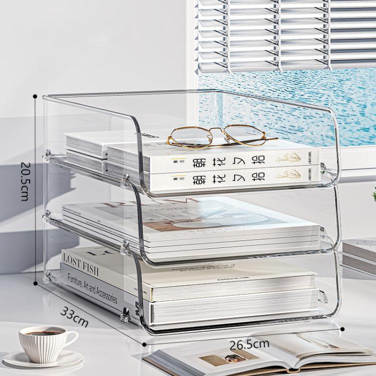 Scaffale portadocumenti impilabile in acrilico da scrivania, libreria di grande capacità per camera da letto e soggiorno, Widened 1 Layer, Widened 2 Layer, Widened 3 Layer, Widened 4 Layer, Widened 5 Layer, Extended 1 Layer, Extended 2 Layer           ...