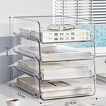 Scaffale portadocumenti impilabile in acrilico da scrivania, libreria di grande capacità per camera da letto e soggiorno, Widened 1 Layer, Widened 2 Layer, Widened 3 Layer, Widened 4 Layer, Widened 5 Layer, Extended 1 Layer, Extended 2 Layer           ...