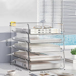Scaffale portadocumenti impilabile in acrilico da scrivania, libreria di grande capacità per camera da letto e soggiorno, Widened 1 Layer, Widened 2 Layer, Widened 3 Layer, Widened 4 Layer, Widened 5 Layer, Extended 1 Layer, Extended 2 Layer           ...