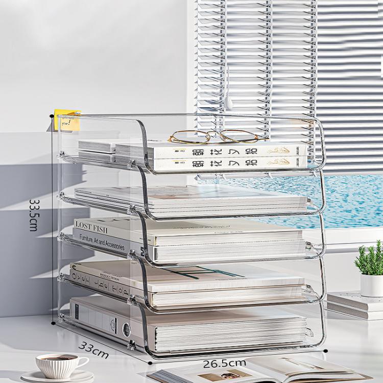Scaffale portadocumenti impilabile in acrilico da scrivania, libreria di grande capacità per camera da letto e soggiorno, Widened 1 Layer, Widened 2 Layer, Widened 3 Layer, Widened 4 Layer, Widened 5 Layer, Extended 1 Layer, Extended 2 Layer           ...