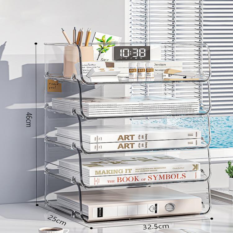 Scaffale portadocumenti impilabile in acrilico da scrivania, libreria di grande capacità per camera da letto e soggiorno, Widened 1 Layer, Widened 2 Layer, Widened 3 Layer, Widened 4 Layer, Widened 5 Layer, Extended 1 Layer, Extended 2 Layer           ...