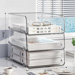 Scaffale portadocumenti impilabile in acrilico da scrivania, libreria di grande capacità per camera da letto e soggiorno, Widened 1 Layer, Widened 2 Layer, Widened 3 Layer, Widened 4 Layer, Widened 5 Layer, Extended 1 Layer, Extended 2 Layer           ...