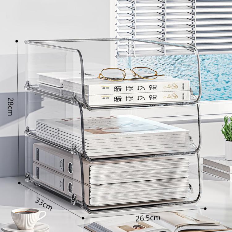 Scaffale portadocumenti impilabile in acrilico da scrivania, libreria di grande capacità per camera da letto e soggiorno, Widened 1 Layer, Widened 2 Layer, Widened 3 Layer, Widened 4 Layer, Widened 5 Layer, Extended 1 Layer, Extended 2 Layer           ...