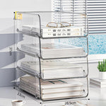 Scaffale portadocumenti impilabile in acrilico da scrivania, libreria di grande capacità per camera da letto e soggiorno, Widened 1 Layer, Widened 2 Layer, Widened 3 Layer, Widened 4 Layer, Widened 5 Layer, Extended 1 Layer, Extended 2 Layer           ...
