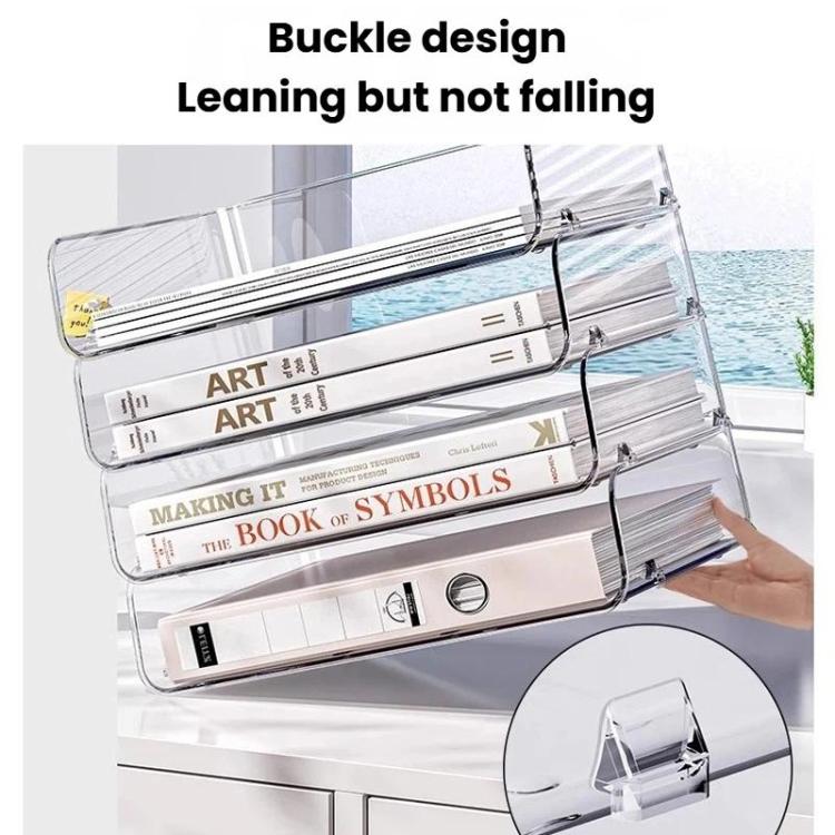 Scaffale portadocumenti impilabile in acrilico da scrivania, libreria di grande capacità per camera da letto e soggiorno, Widened 1 Layer, Widened 2 Layer, Widened 3 Layer, Widened 4 Layer, Widened 5 Layer, Extended 1 Layer, Extended 2 Layer           ...