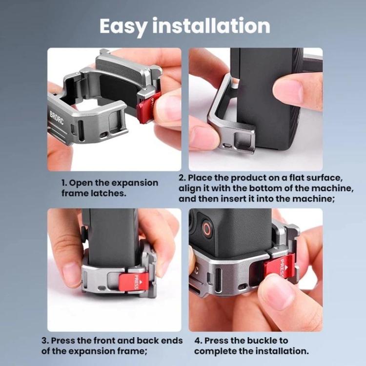 Per DJI Osmo Pocket 4 BRDRC Interfaccia a slitta fredda, staffa di espansione a sgancio rapido, telaio di espansione, For DJI Osmo Pocket 4