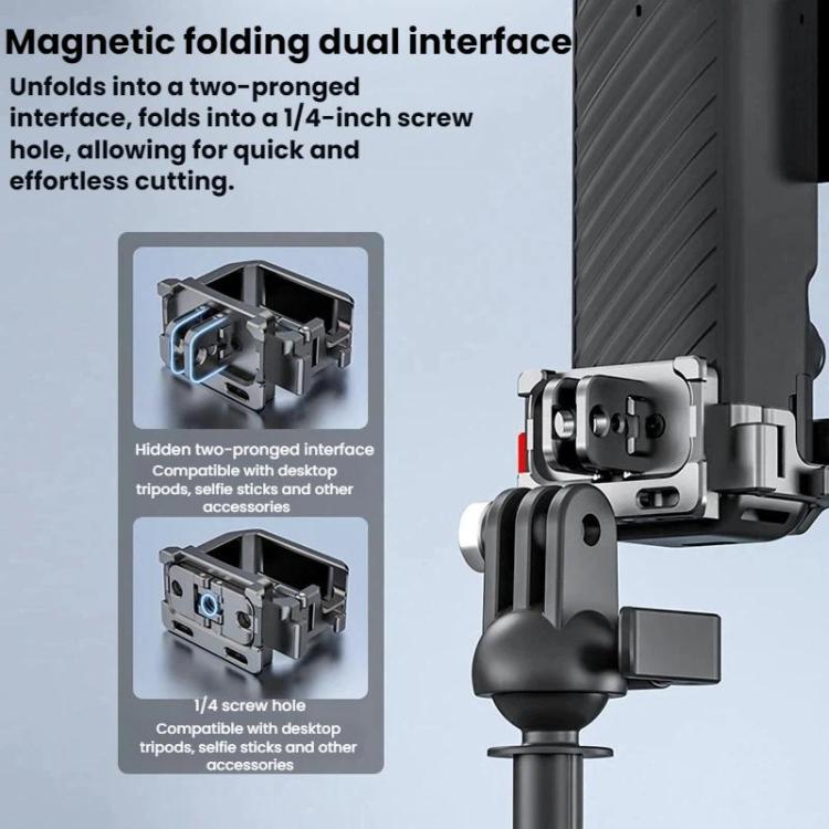 Per DJI Osmo Pocket 4 BRDRC Interfaccia a slitta fredda, staffa di espansione a sgancio rapido, telaio di espansione, For DJI Osmo Pocket 4