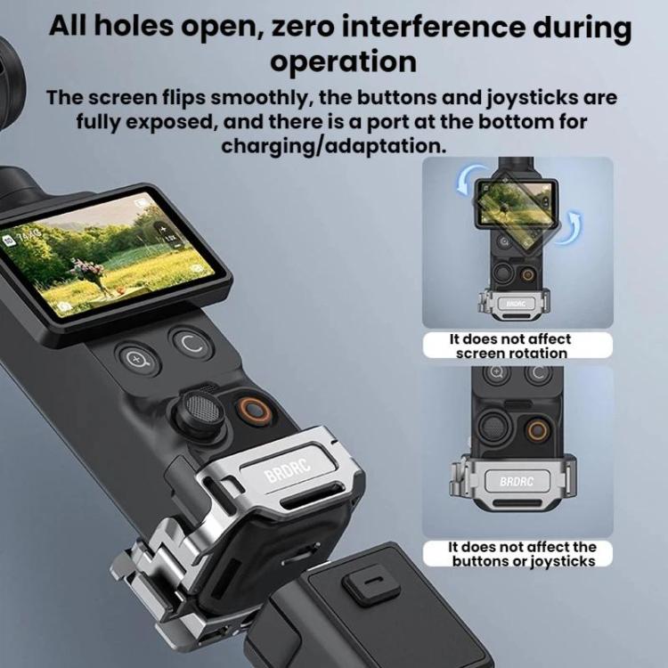 Per DJI Osmo Pocket 4 BRDRC Interfaccia a slitta fredda, staffa di espansione a sgancio rapido, telaio di espansione, For DJI Osmo Pocket 4
