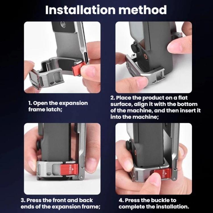 Supporto di estensione con base magnetica multifunzione BRDRC per DJI Osmo Pocket 3 / 4., For DJI Osmo Pocket 3 / 4 Titanium