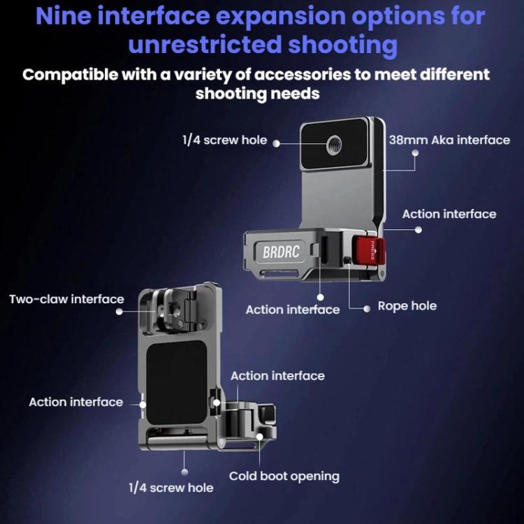 Supporto di estensione con base magnetica multifunzione BRDRC per DJI Osmo Pocket 3 / 4., For DJI Osmo Pocket 3 / 4 Titanium
