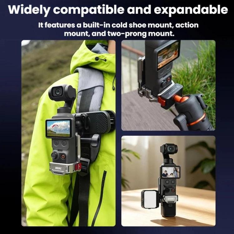 Supporto di estensione con base magnetica multifunzione BRDRC per DJI Osmo Pocket 3 / 4., For DJI Osmo Pocket 3 / 4 Titanium