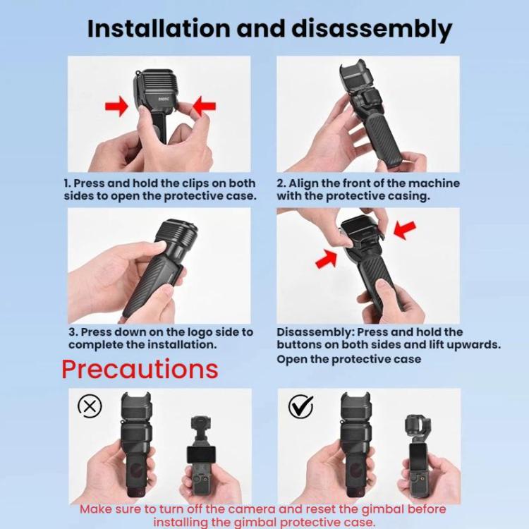 Per DJI Osmo Pocket 4 BRDRC, copriobiettivo display e custodia protettiva per gimbal.