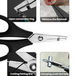 Mini tagliafilo in acciaio inossidabile, pinza apri-occhielli per esche., Black