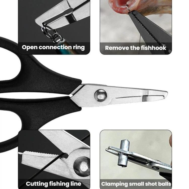 Mini tagliafilo in acciaio inossidabile, pinza apri-occhielli per esche., Black