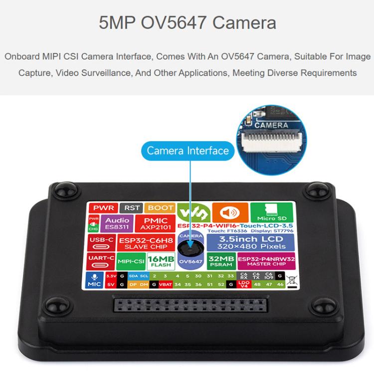 Waveshare ESP32-P4 Scheda sviluppo Smart Vision 3,5 pollici