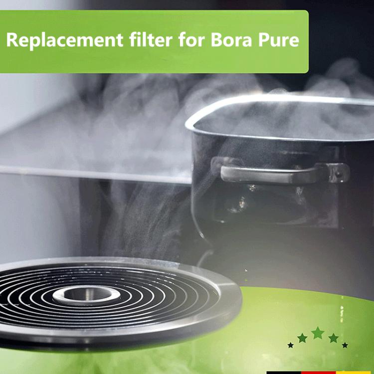 1 paio di filtri a carbone attivo per cappa aspirante Bora Pure PUAKF ad alta efficienza, per eliminare odori e particelle di olio.