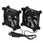 Ventola di raffreddamento silenziosa Waveshare 34398 USB 5V da 120 mm, regolabile su 3 velocità, controllo PWM, flusso d'aria elevato, design antivibrazione., Single, Double