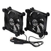 Ventola di raffreddamento silenziosa Waveshare 34398 USB 5V da 120 mm, regolabile su 3 velocità, controllo PWM, flusso d'aria elevato, design antivibrazione., Single, Double