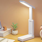 Lampada da scrivania pieghevole ricaricabile con controllo touch Xiabule, lampada portatile per la protezione degli occhi, ideale per dormitori studenteschi., No Clock, With Clock