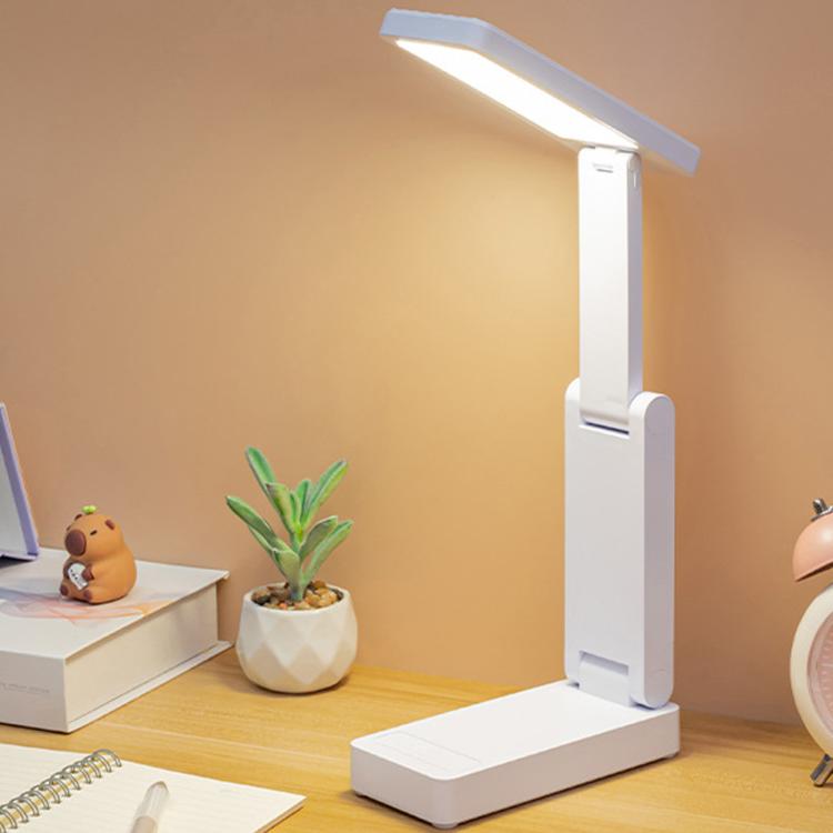 Lampada da scrivania pieghevole ricaricabile con controllo touch Xiabule, lampada portatile per la protezione degli occhi, ideale per dormitori studenteschi., No Clock, With Clock