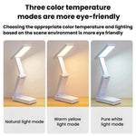 Lampada da scrivania pieghevole ricaricabile con controllo touch Xiabule, lampada portatile per la protezione degli occhi, ideale per dormitori studenteschi., No Clock, With Clock