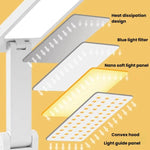 Lampada da scrivania pieghevole ricaricabile con controllo touch Xiabule, lampada portatile per la protezione degli occhi, ideale per dormitori studenteschi., No Clock, With Clock