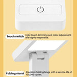 Lampada da scrivania pieghevole ricaricabile con controllo touch Xiabule, lampada portatile per la protezione degli occhi, ideale per dormitori studenteschi., No Clock, With Clock