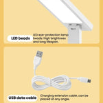 Lampada da scrivania pieghevole ricaricabile con controllo touch Xiabule, lampada portatile per la protezione degli occhi, ideale per dormitori studenteschi., No Clock, With Clock