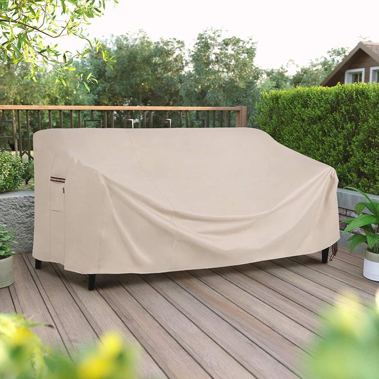 Telo copridivano da giardino 600D impermeabile e antivento, protezione per mobili da esterno con prese d'aria., 137x96x73/50cm