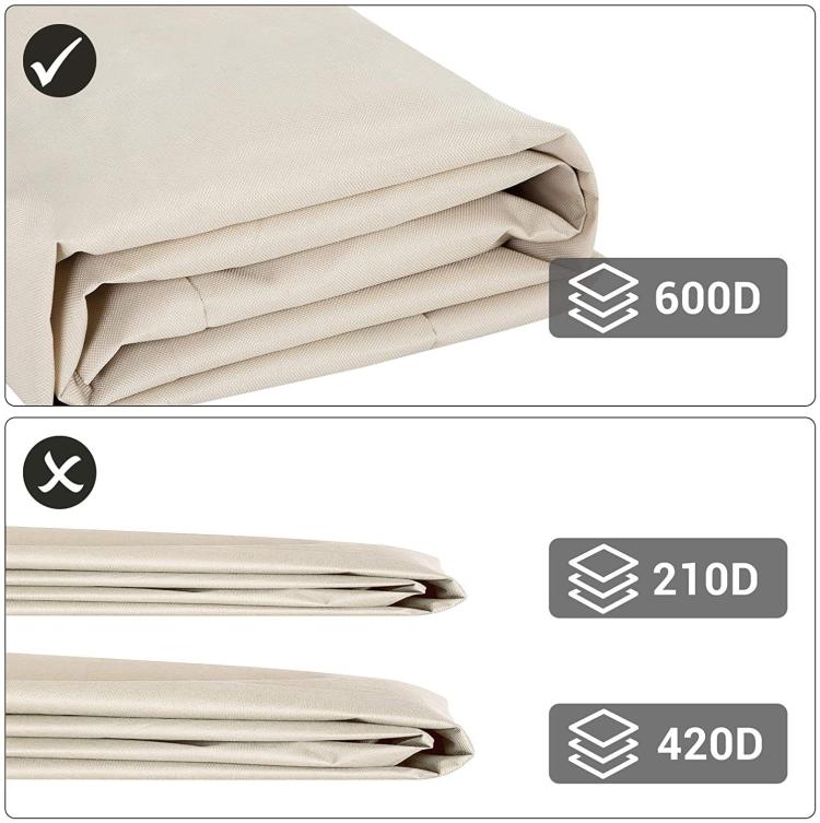 Telo copridivano da giardino 600D impermeabile e antivento, protezione per mobili da esterno con prese d'aria., 137x96x73/50cm
