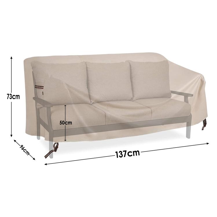 Telo copridivano da giardino 600D impermeabile e antivento, protezione per mobili da esterno con prese d'aria., 137x96x73/50cm