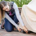 Telo copridivano da giardino 600D impermeabile e antivento, protezione per mobili da esterno con prese d'aria., 137x96x73/50cm