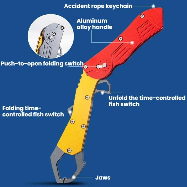 Pinza portatile per esche da pesca, estensibile e pieghevole, strumento per afferrare il pesce