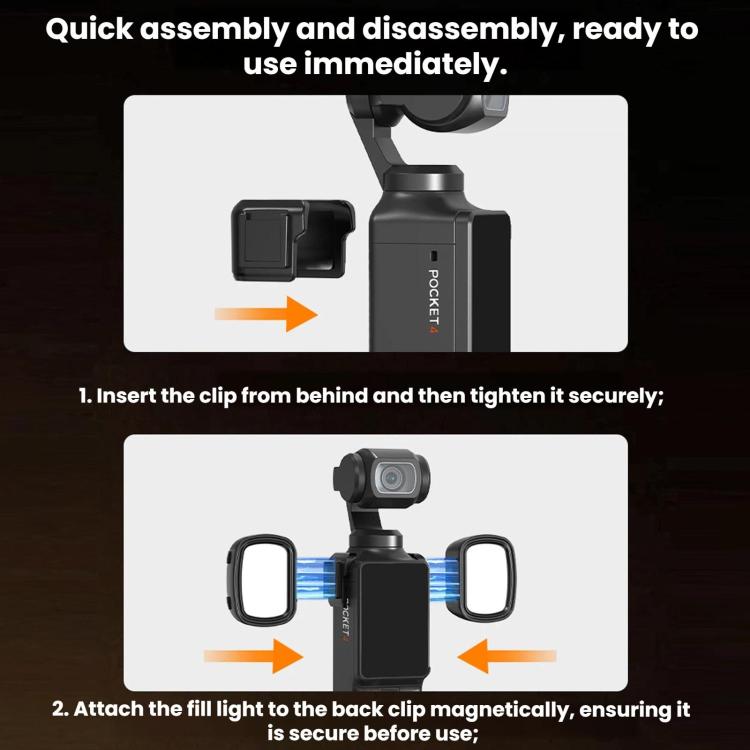 Per fotocamere DJI Osmo Pocket 4/3 Flymile Luce di riempimento magnetica per