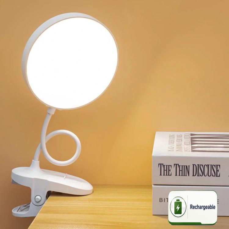 Lampada da scrivania portatile con clip Xiabule, luce notturna per la protezione degli occhi, lampada da lettura ad alto indice di resa cromatica (CRI)., Plug-in, Rechargeable, Rechargeable 3 Color Temperatures Stepless Dimming