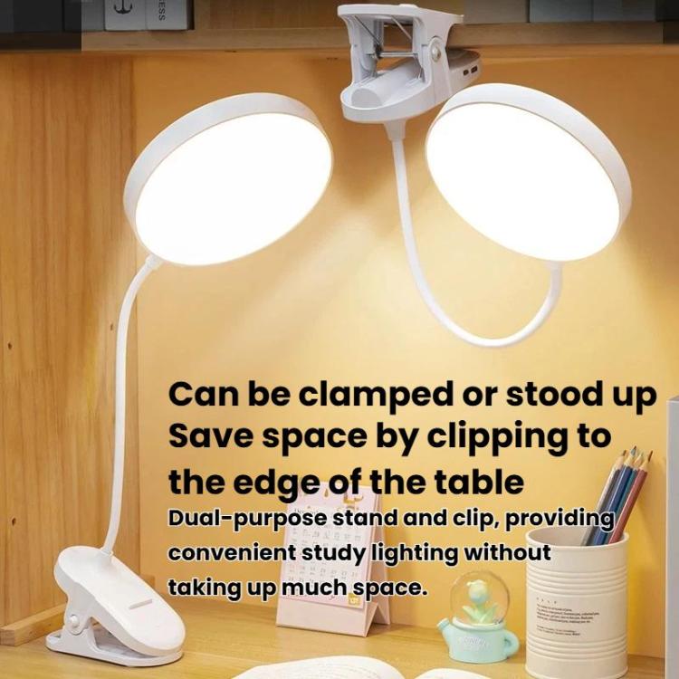 Lampada da scrivania portatile con clip Xiabule, luce notturna per la protezione degli occhi, lampada da lettura ad alto indice di resa cromatica (CRI)., Plug-in, Rechargeable, Rechargeable 3 Color Temperatures Stepless Dimming