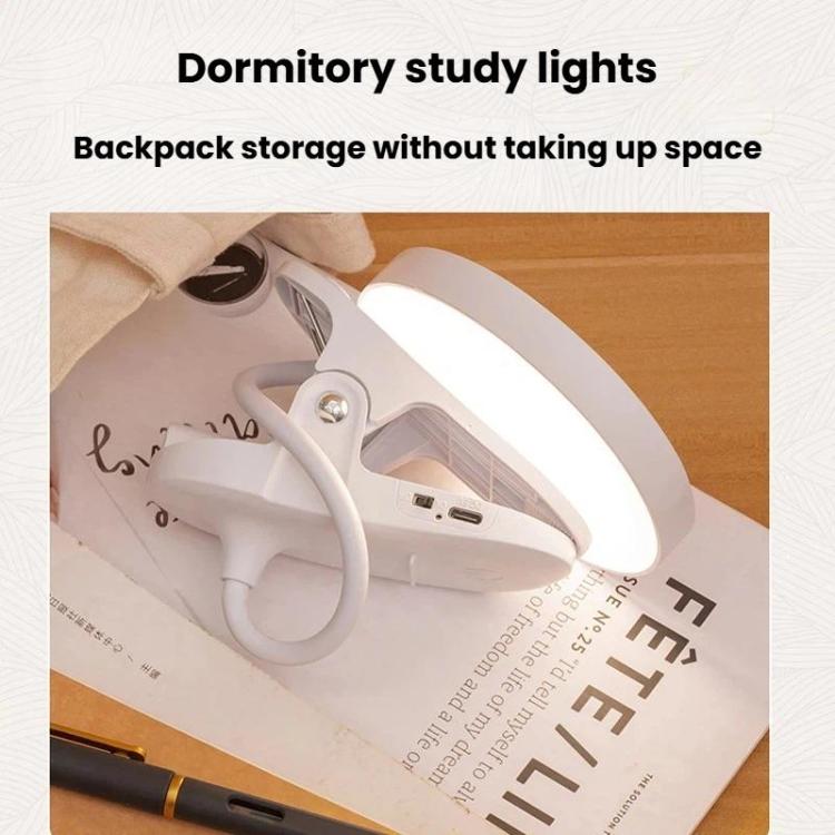 Lampada da scrivania portatile con clip Xiabule, luce notturna per la protezione degli occhi, lampada da lettura ad alto indice di resa cromatica (CRI)., Plug-in, Rechargeable, Rechargeable 3 Color Temperatures Stepless Dimming
