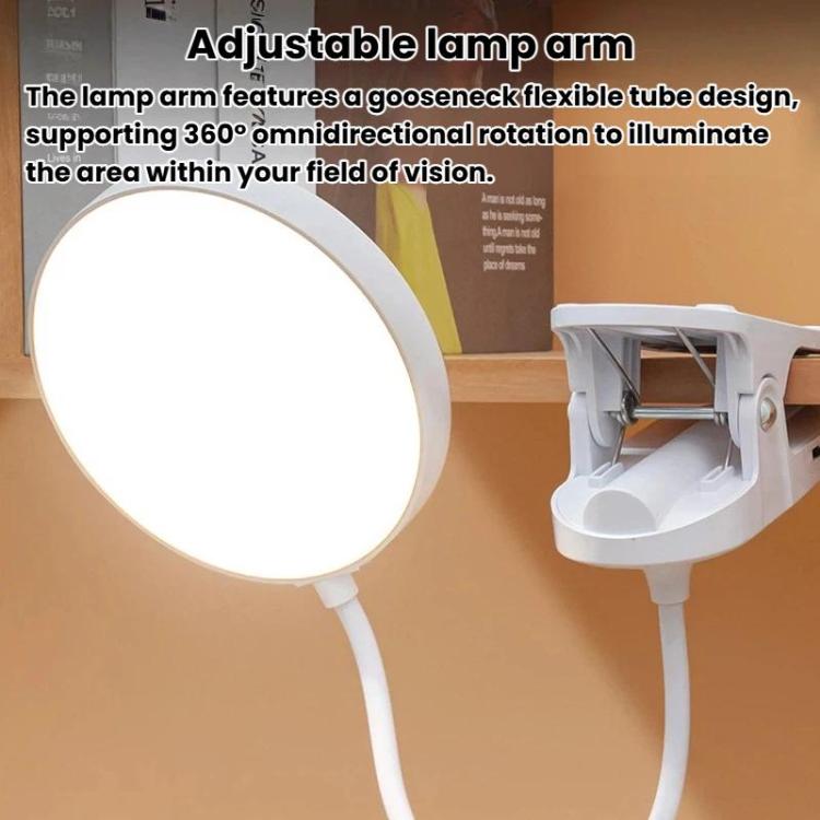 Lampada da scrivania portatile con clip Xiabule, luce notturna per la protezione degli occhi, lampada da lettura ad alto indice di resa cromatica (CRI)., Plug-in, Rechargeable, Rechargeable 3 Color Temperatures Stepless Dimming