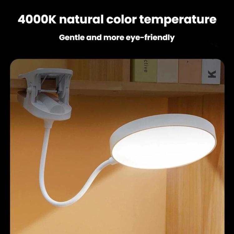 Lampada da scrivania portatile con clip Xiabule, luce notturna per la protezione degli occhi, lampada da lettura ad alto indice di resa cromatica (CRI)., Plug-in, Rechargeable, Rechargeable 3 Color Temperatures Stepless Dimming